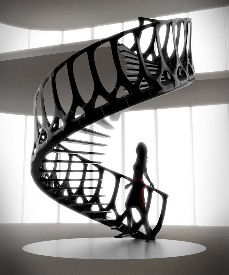 escalier moderne spirale style futuriste