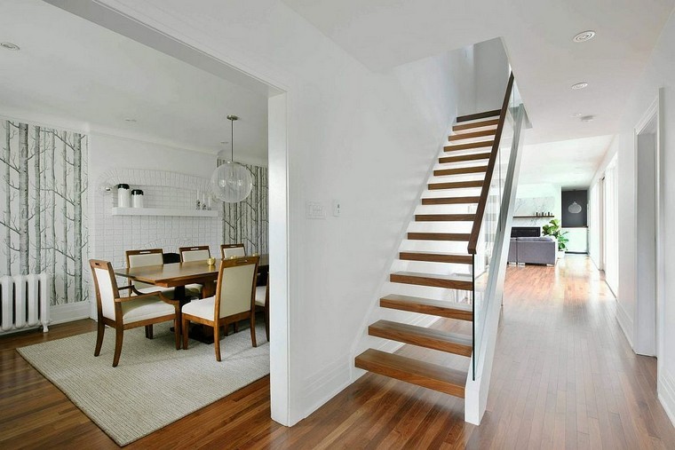 maison moderne escalier bois design moderne