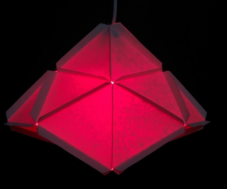 origami rose lampe abat jour