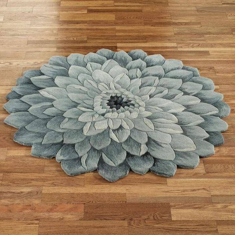 tapis de cuisine moderne fleur bleue resized