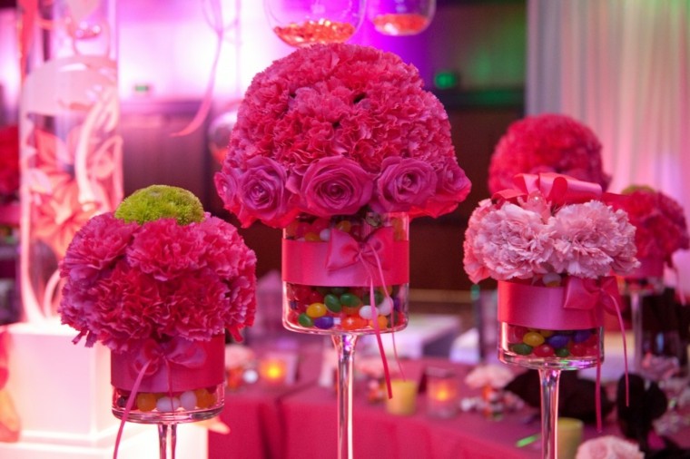 candy bar mariage bonbons-roses