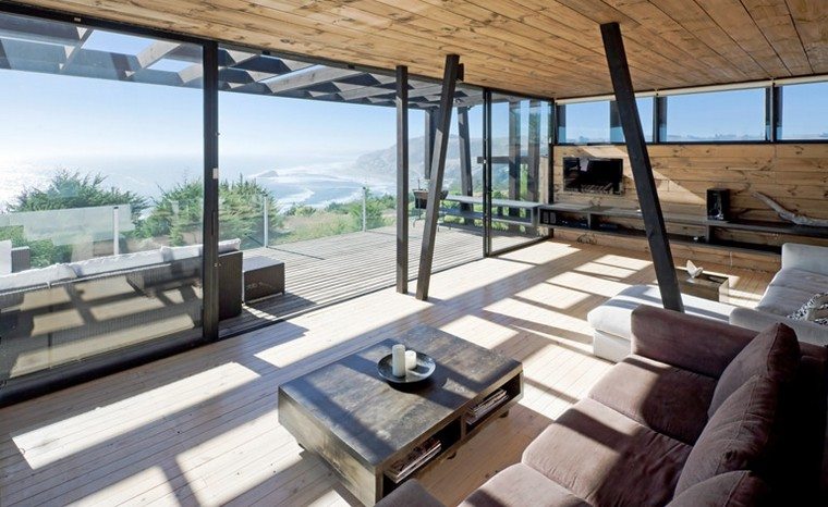 terrasse suspendue en bois extérieur design moderne table basse