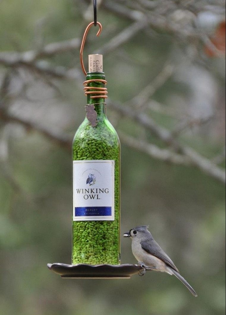 maison à oiseaux à faire soi-même bouteille verre