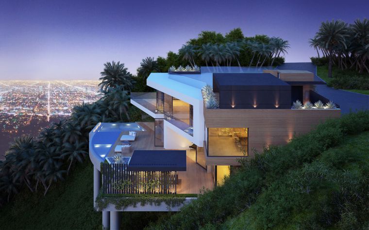 terrasse suspendue maison-de-luxe-architecture-moderne