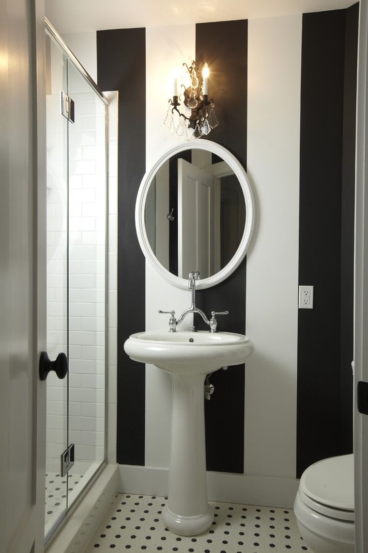 décoration wc toilette papier-peint-noir-et-blanc