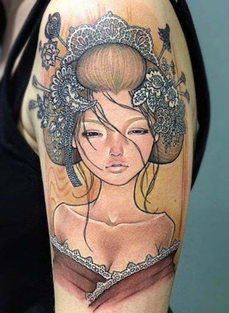 geisha-tatouage-bras-style-japonais-modeles