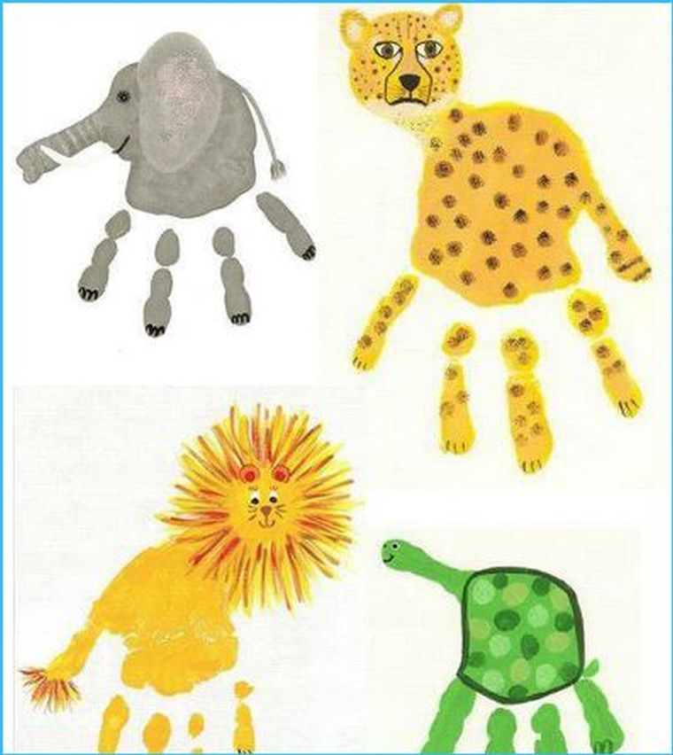dessin facile animaux-pieds-mains-enfants
