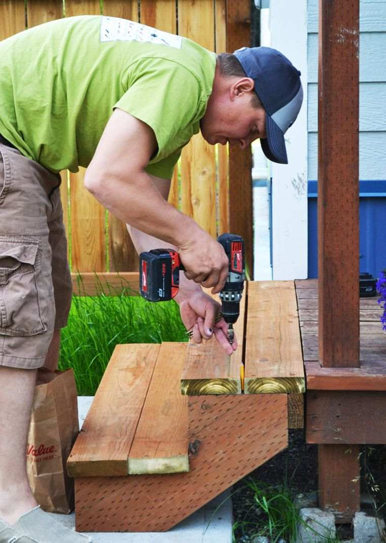 fabriquer un escalier en bois exterieur-terrasse