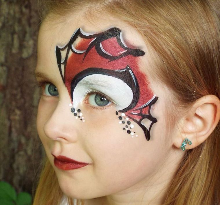maquillage enfant facile halloween-spiderman-visage