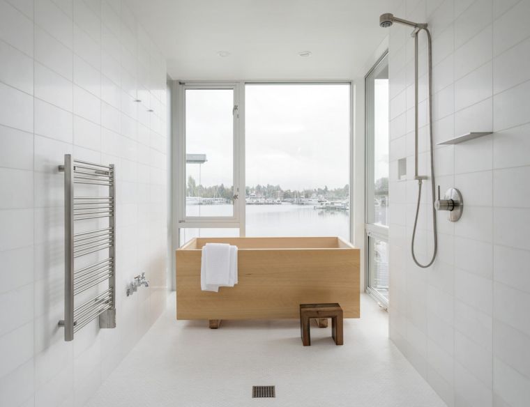 salle de bain douche baignoire-bois-design-japonais