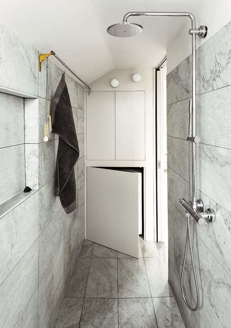 salle de bain douche moderne-carrelage-marbre-dallage
