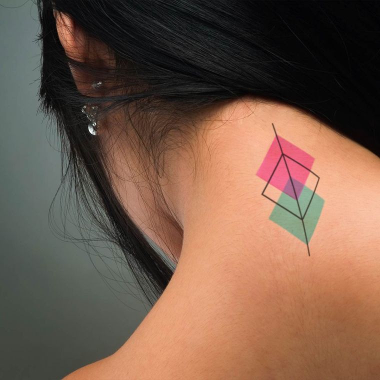 tatouage éphémère cou-femme-idee-couleurs