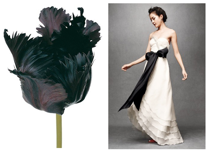 tulipe noire déco mariage rouge et noir idée