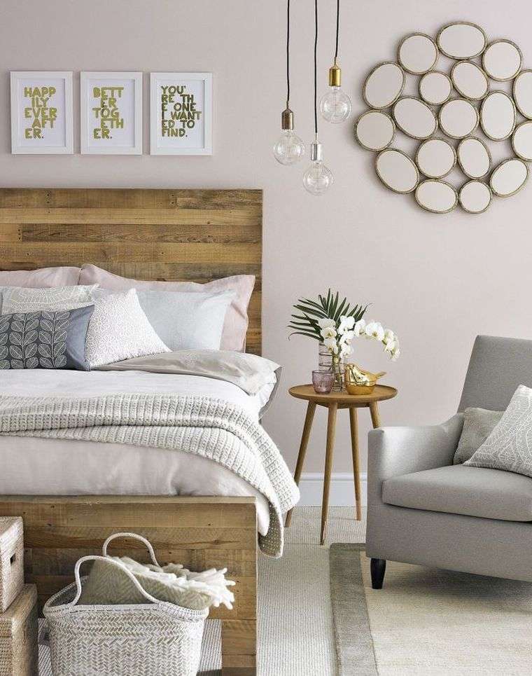 chambre rose et gris deco-lit-bois-style-nordique-idees
