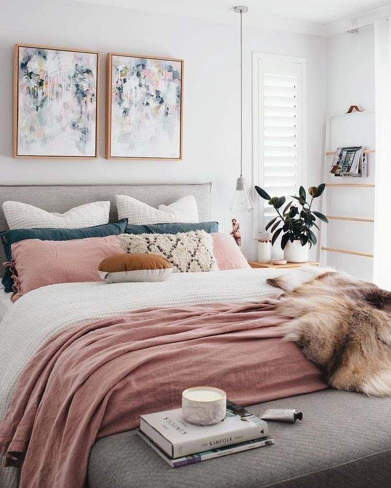 chambre rose et gris tendances-deco-tete-de-lit-textile