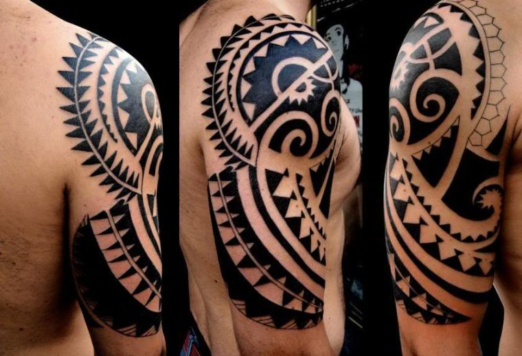 maori-tatouage-tribal-soleil-homme-bras