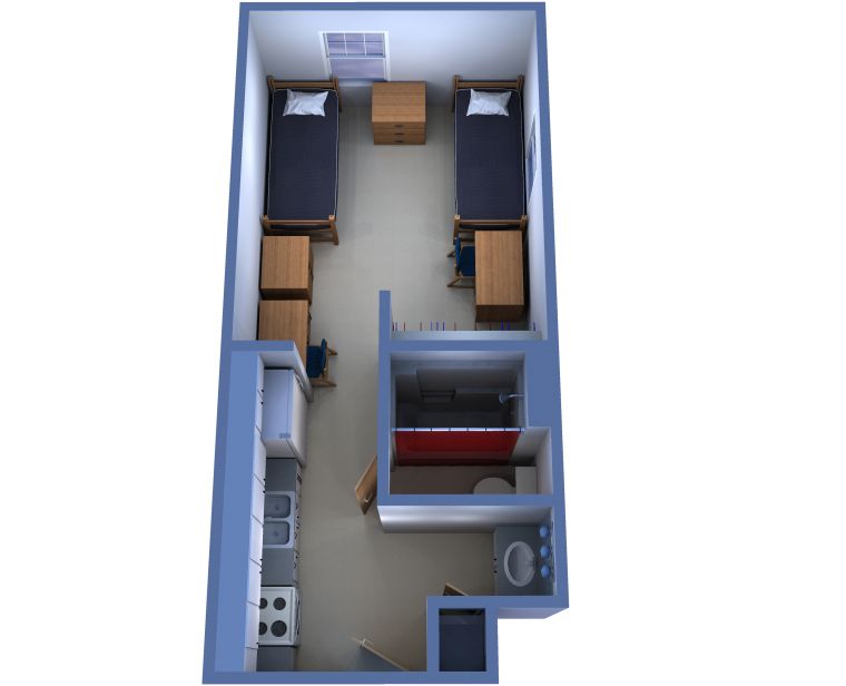 modele-studio-plan-3d-deux-lits