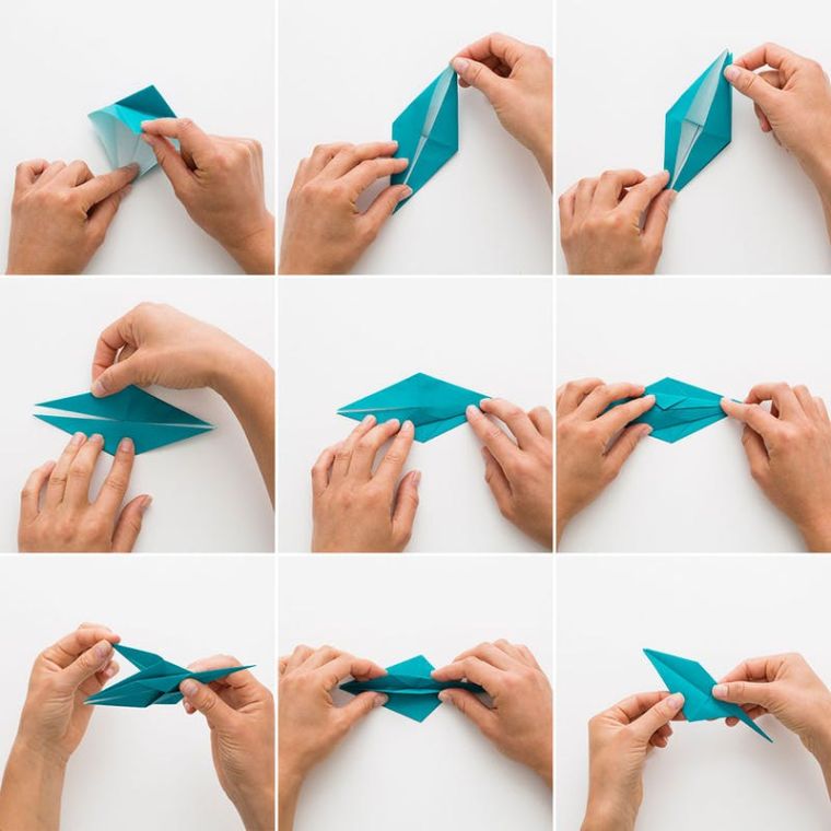 origami facile grue-papier-pliage-modele-instrcutions