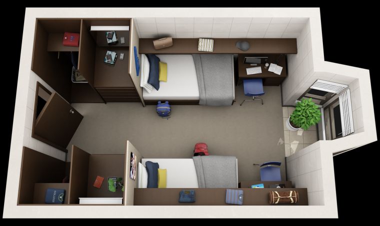 plan appartement studio-deux-lits-idee