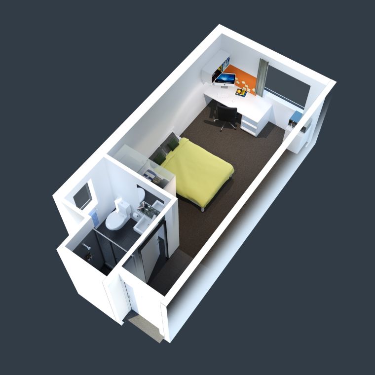 plan appartement studio-modele-3d