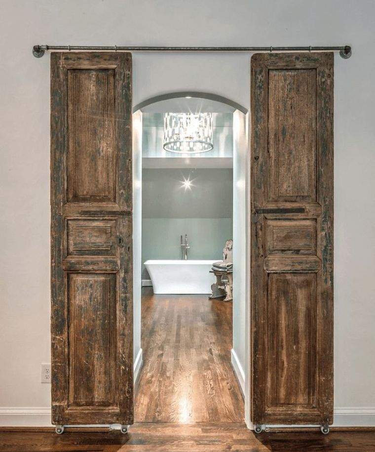 porte coulissante salle de bain bois-deco-vintage