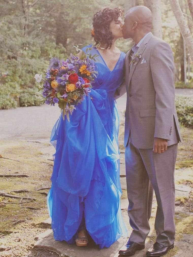 robe mariage bleu marine-longue-modele