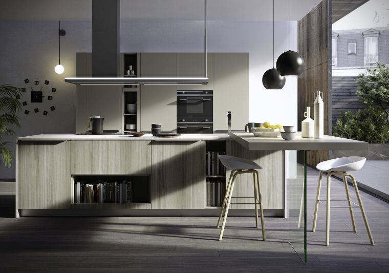 cuisine italienne design-bois-ilot-conception-3d-showroom