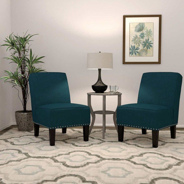 décoration bleu canard fauteuils-velours