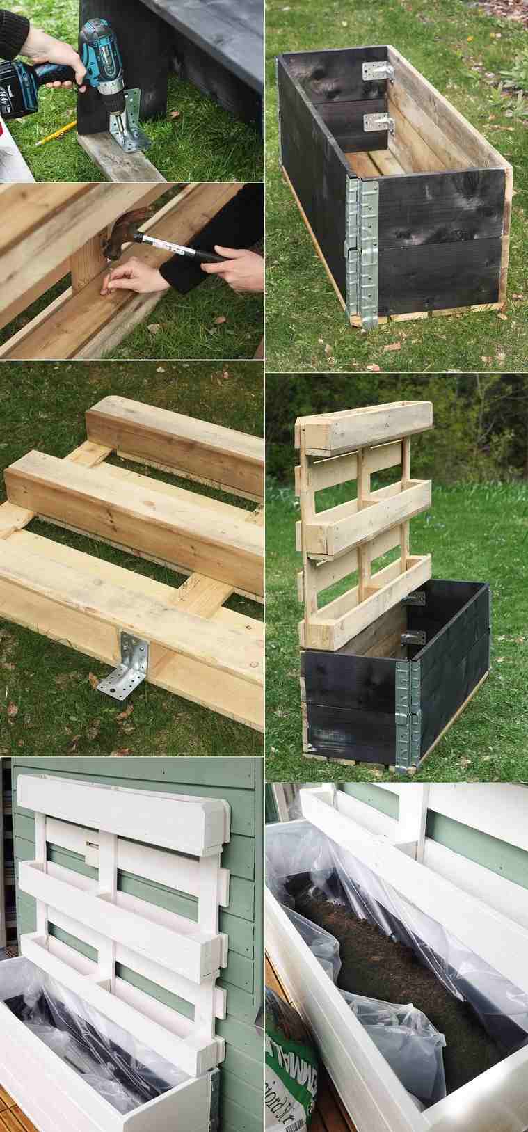 fabriquer une jardinière verticale en palette bois diy