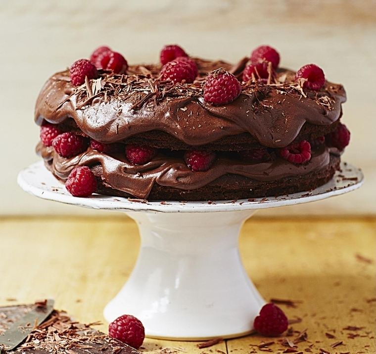gâteau poire chocolat framboises recette 