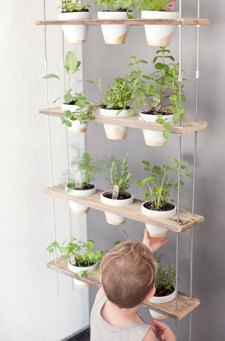 fabriquer un mur végétal intérieur pot suspension