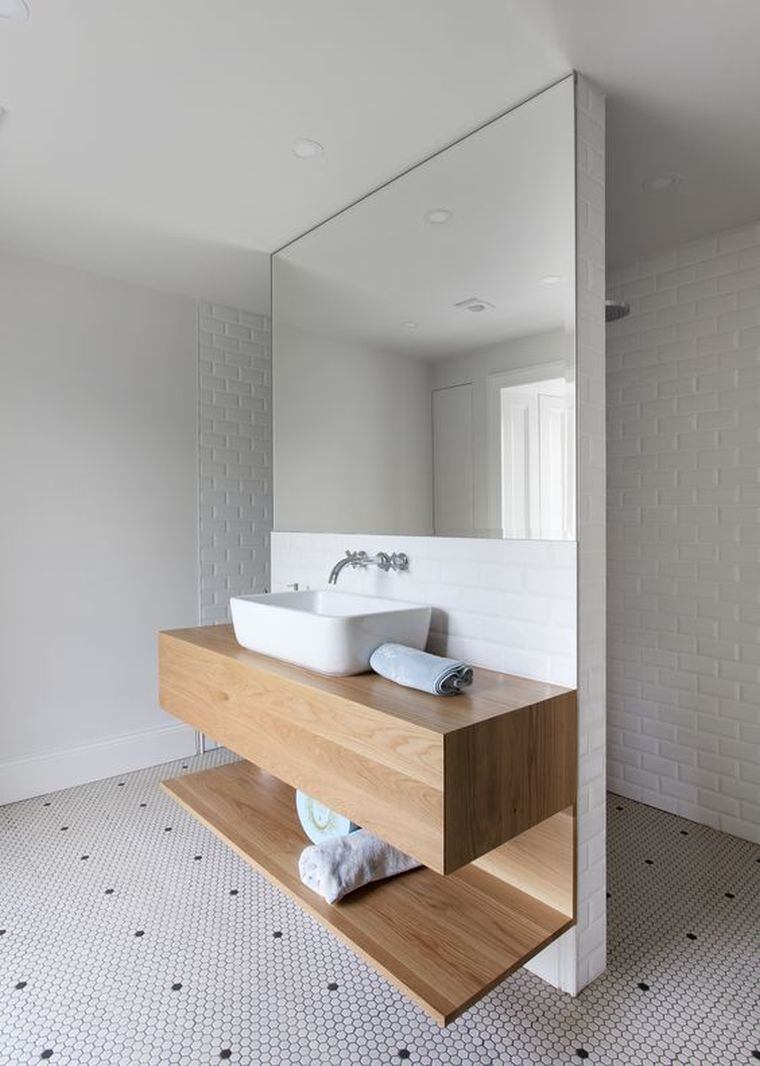 meuble salle de bain bois moderne-mobilier-vasque-suspendu