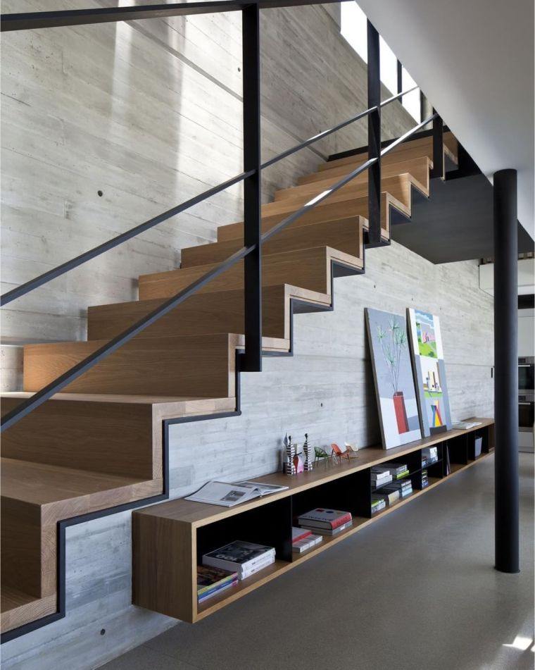 rampe escalier interieur-design-metal-idee