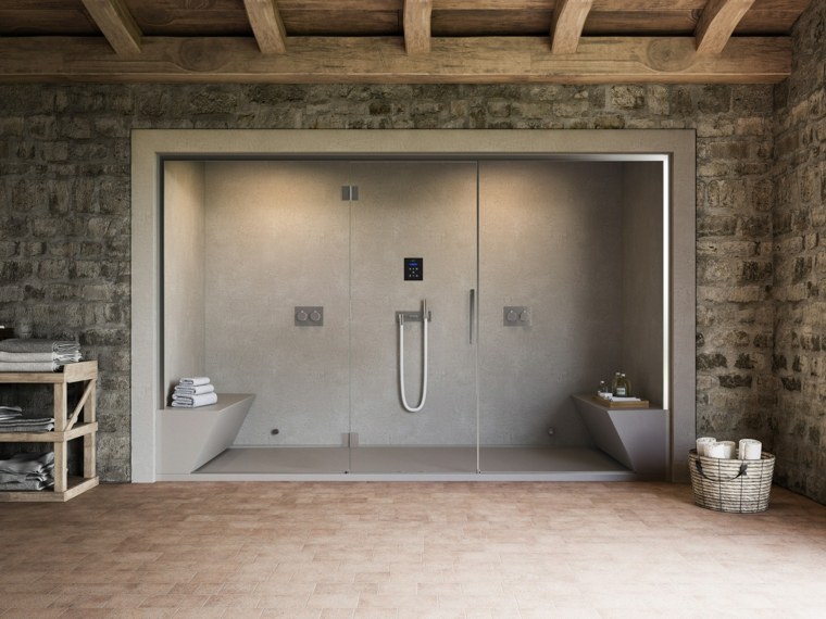salle de bain douche italienne briques-fermee