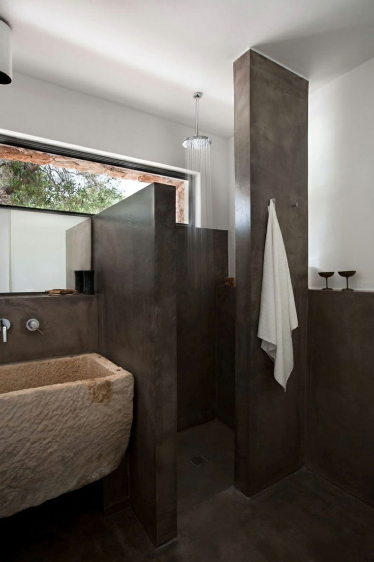 salle de bain douche italienne mur-parois