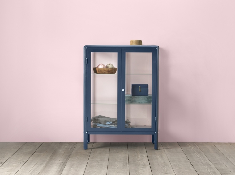 catalogue ikea meuble-bleu-canard-peinture-rose-pale