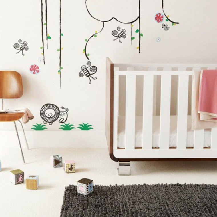 chambre bébé moderne rose-savane
