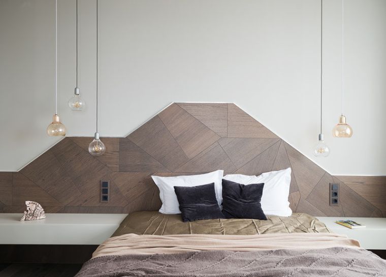 déco en bois tete-de-lit-chambre-moderne-design