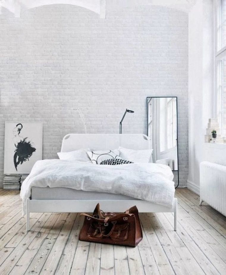 decoration-de-chambre-minimaliste-blanc-mur-brique-exposee-blanc