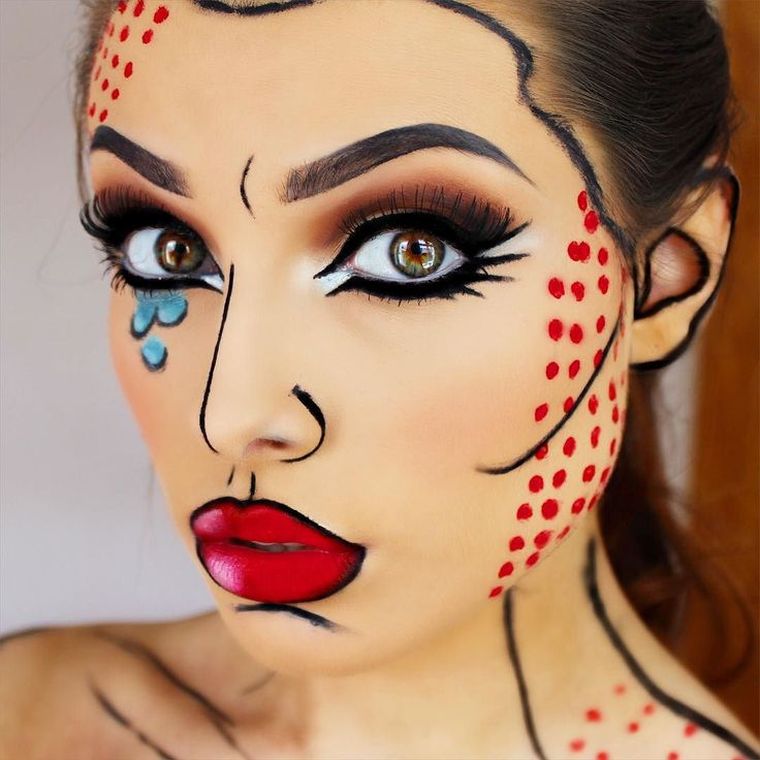 maquillage-femme-halloween-facile-pop-art-modele