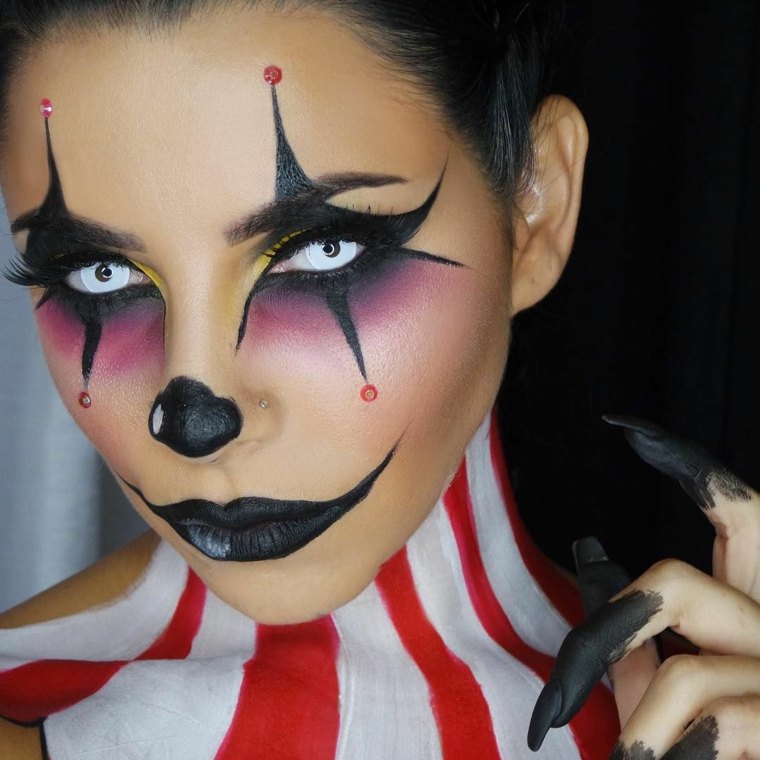 maquillage pour halloween femme-clown
