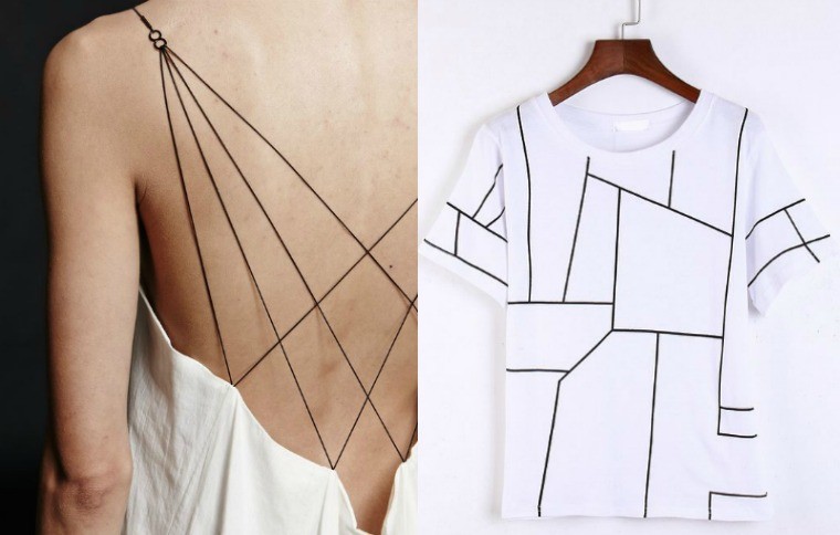mode géométrique robe t-shirt imprimé géométrique design