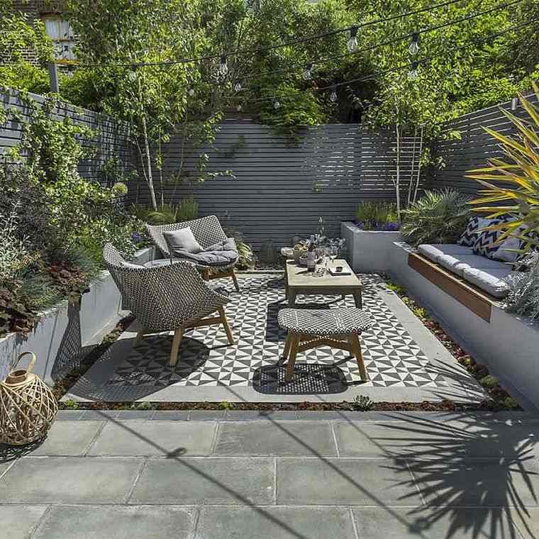 bordure de jardin plantes-vertes-salon-exterieur-terrasse-deco