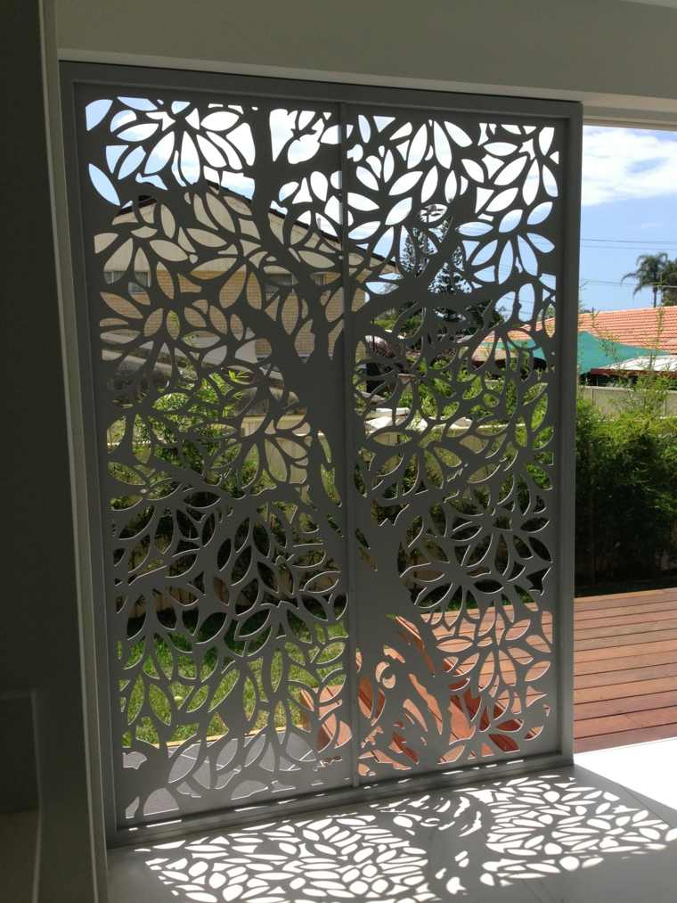 brise vue balcon metal-motif-arbre-vie