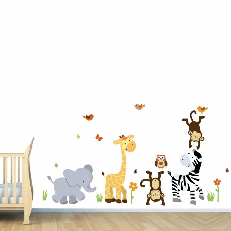 décoration murale chambre bébé file-animaux