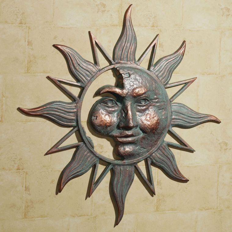 décoration murale extérieure-metal-soleil