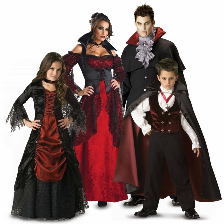 déguisement halloween fait maison famille-vampires