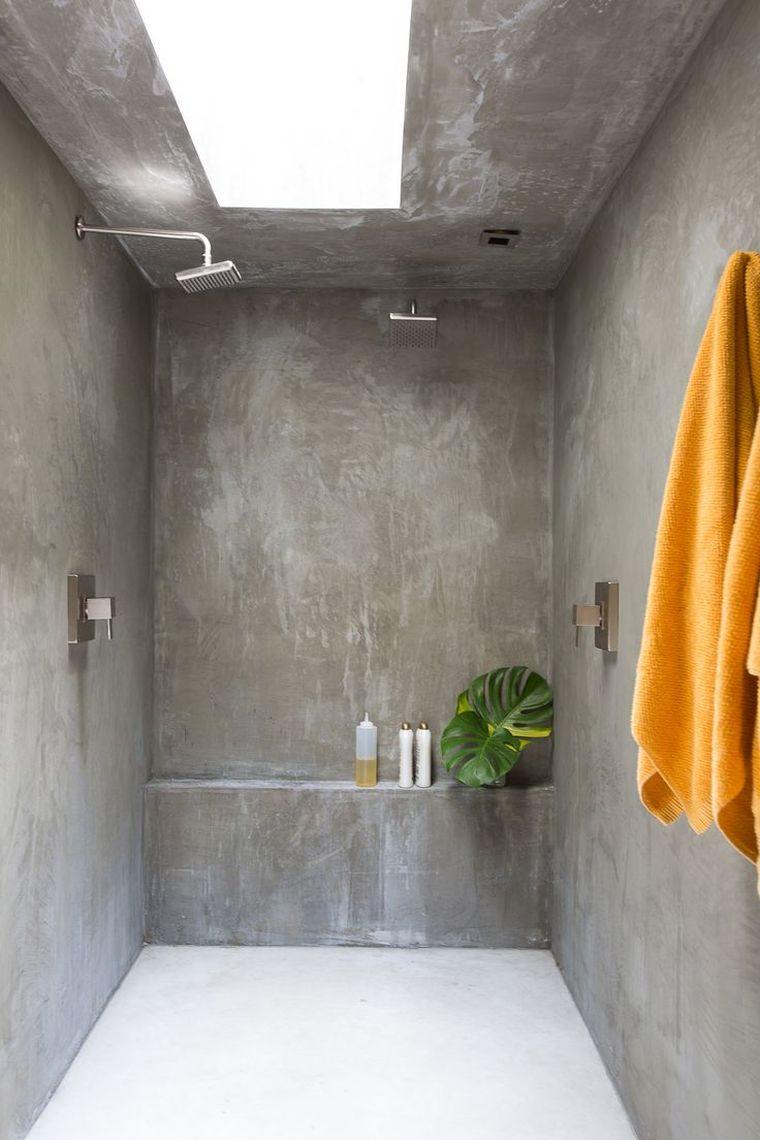 idée déco salle de douche pinterest-petit-espace-beton