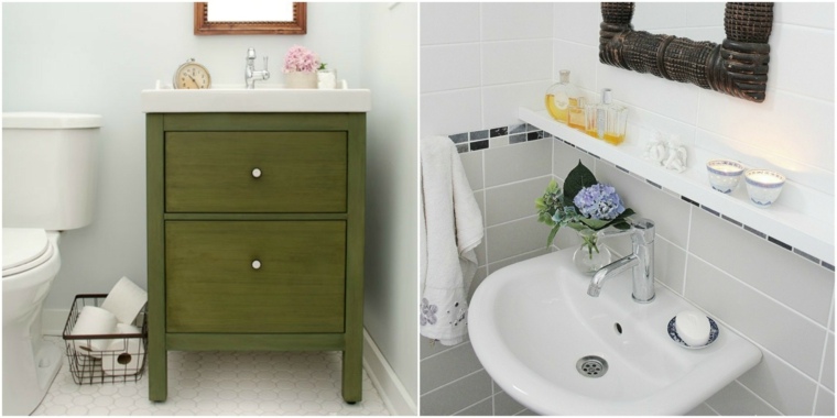 meuble salle de bain ikea bois-vert