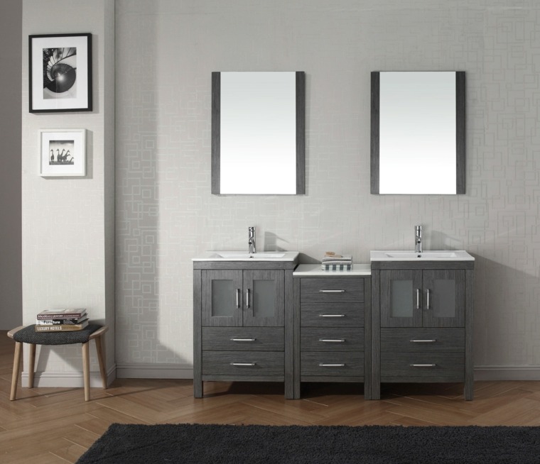 meuble salle de bain ikea compact-gris